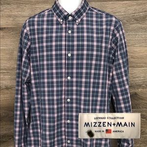 Mizzen+Main Trim Fit Long Sleeve Plaid Shirt Large